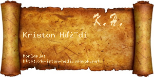 Kriston Hédi névjegykártya